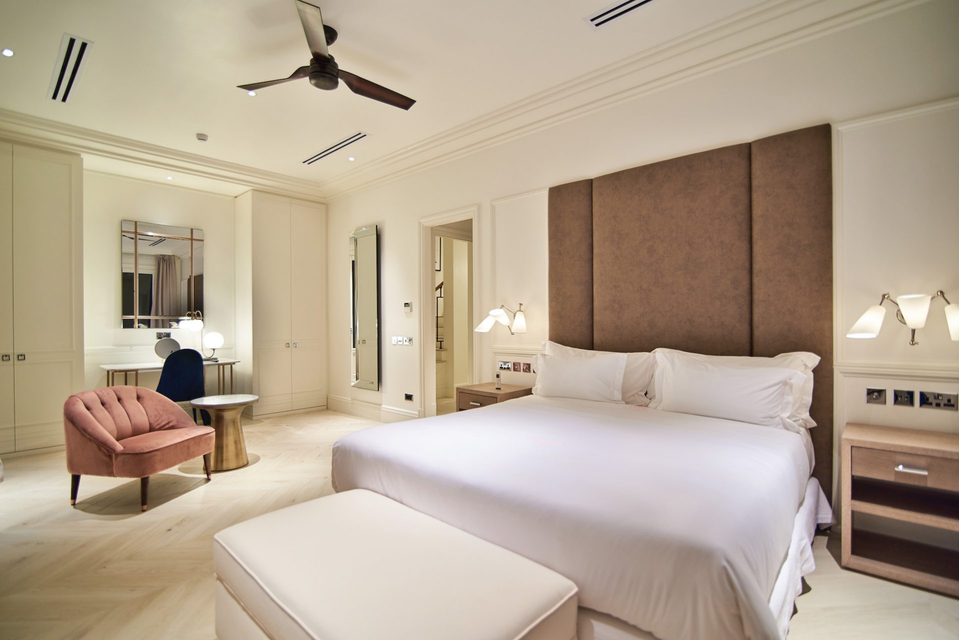 luxury bedroom at sandy lane yacht club